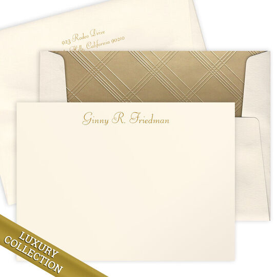 Luxury Beverly Hills Flat Note Card Collection - Raised Ink